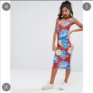 Adidas Originals Floral‎ Bodycon Midi Dress